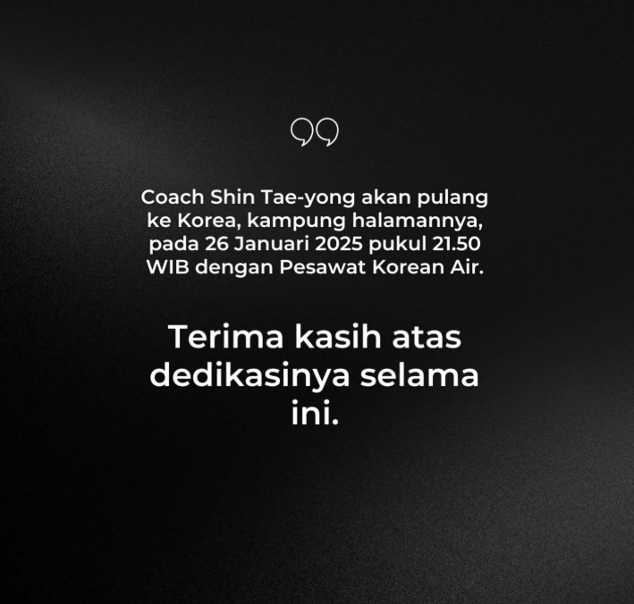 Sampai Jumpa Coach! Penerjemah Konfirmasi Kepulangan STY ke Korsel pada 26 Januari, Warganet Terharu