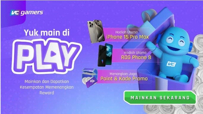 VCGamers Rilis Fitur PLAY, Top Up Game Bisa Dapat iPhone 15 Pro Max.