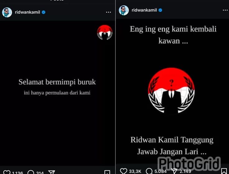 Akun Instagram Ridwan Kamil Diduga Diretas Tak Lama Usai Lisa Mariana Gelar Konferensi Pers.