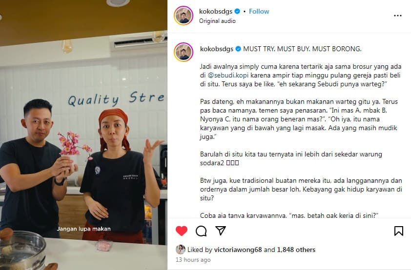 Warung Sebudi yang lagi viral. (Foto: @kokobsdgs)