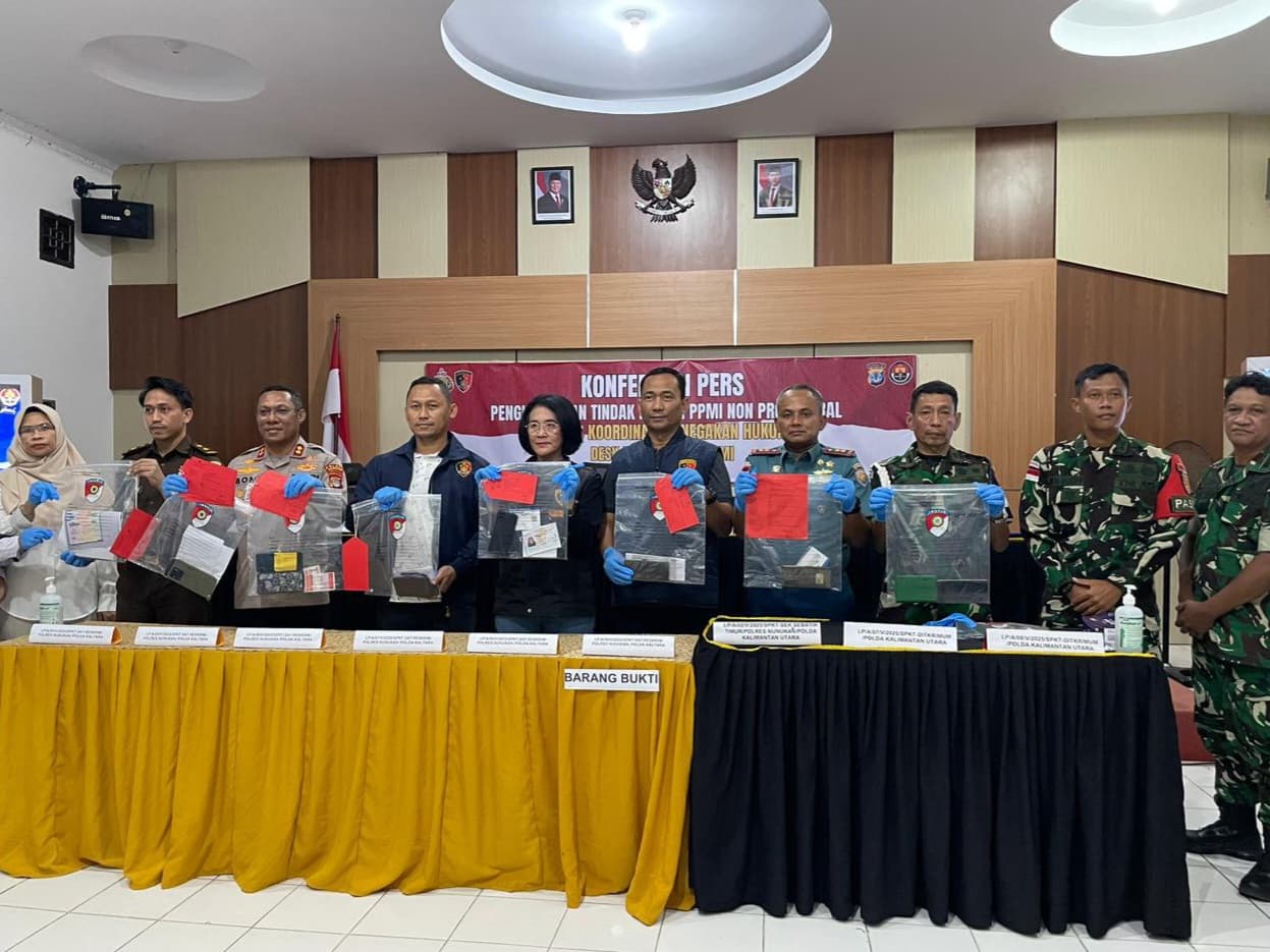 Pengungkapan kasus perdagangan orang di Kalimantan Utara (Foto: Polri)