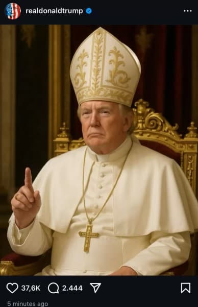 Donald Trump Tuai Kecaman Gegara Unggah Foto Parodi Dirinya Jadi Paus.