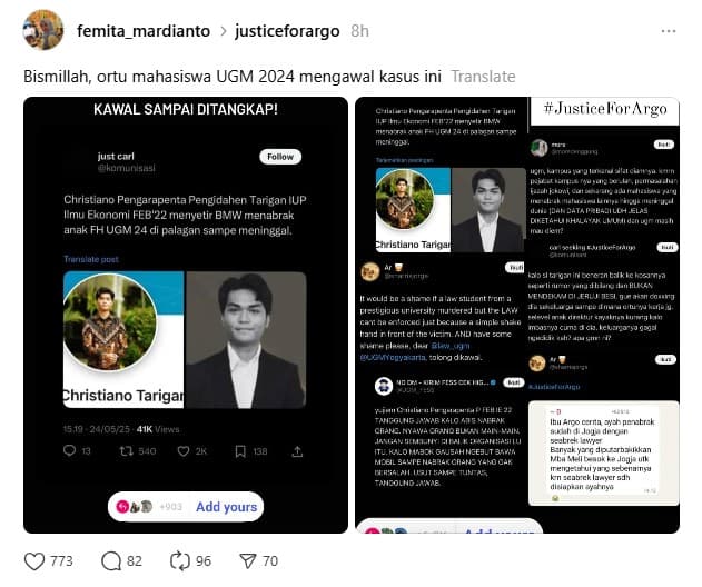 Sosok Christiano Pengarapenta Tarigan, Pengemudi BMW yang Diduga Tabrak Mahasiswa UGM hingga Tewas.