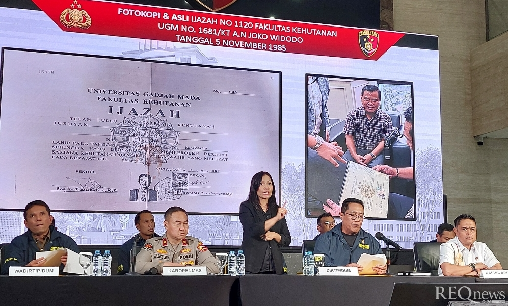 Konferensi pers soal kasus dugaan ijazah palsu Presiden ke-7 RI Joko Widodo di Bareskrim Polri, Jakarta Selatan (Foto: Hastina/REQnews)