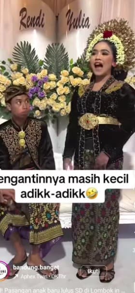 Geger Pernikahan Sepasang Bocah di Lombok NTB.