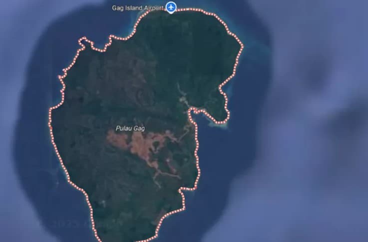Google Maps Kini Buramkan Pulau Gag Raja Ampat. (Foto: Twitter)