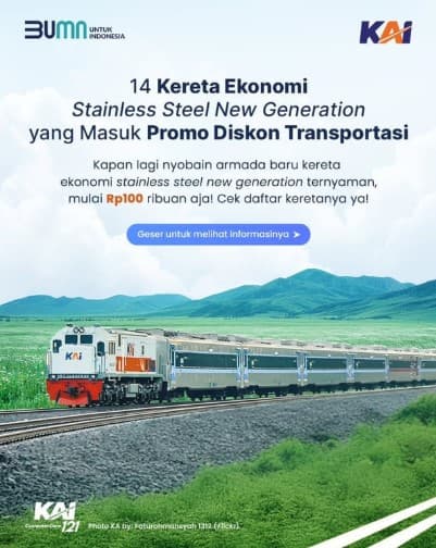 Naik Kereta Api New Generation dengan Tarif 100 Ribuan dari Jakarta, Liburan Semakin Nyaman.