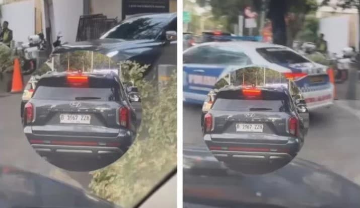 Mobil Pejabat Berpelat ZZH Dikawal Patwal Usai Keluar dari Salon.