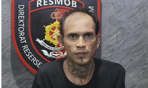 Tersangka Abdul Syukur, pelaku yang gorok pria di Bintaro. (Foto: Polda Metro Jaya)