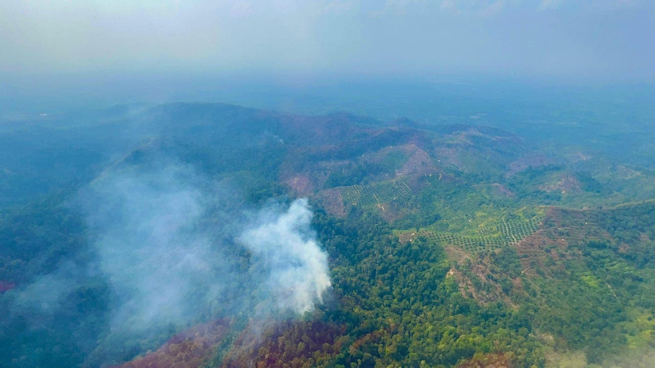 Kebakaran hutan dan lahan (Karhutla) di Riau (Foto: Polri)