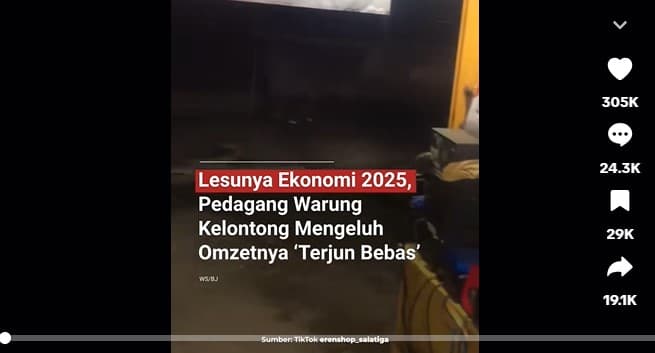 Viral Banyak Pedagang Warung Kelontong Ngeluh Omzet Turun Drastis di 2025. (Foto: TikTok)