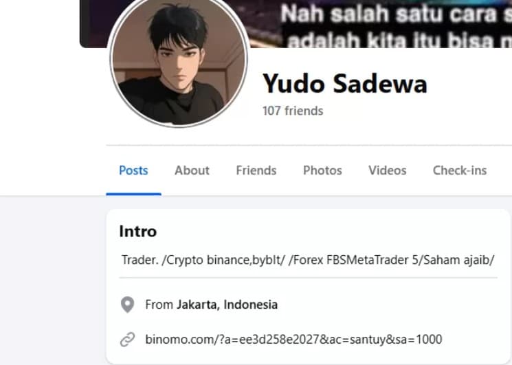 Usai Viral Gegara Nyinyiran 'Agen CIA', Kini Heboh Rumor Yudo Sadewa Diduga Punya Akun Judol. (Foto: Facebook)