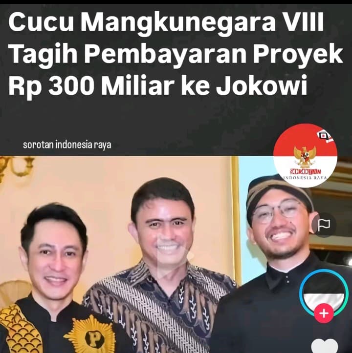 Viral Cucu Mangkunegoro VII Roy Rahajasa Yamin Pertanyakan Komitmen Jokowi, Proyek Senilai Rp314,9 Miliar Belum Dibayarkan