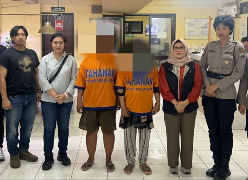 Penangkapan orang tua anak korban penganiayaan dan penelantaran di Pasar Kebayoran Lama, Jakarta Selatan (Foto: Polri)
