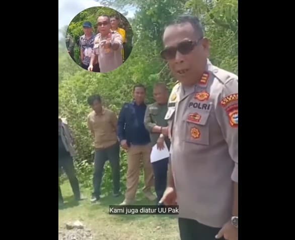 Viral Video Kapolsek Mallusetasi Intimidasi Sejumlah Wartawan yang Liput Lokasi Tambang. (Foto: Thread)