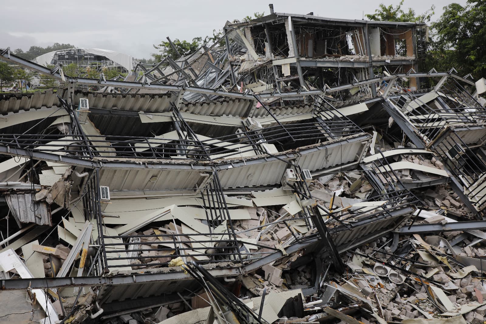 Reruntuhan bangunan di kompleks industri penipuan KK Park di Myanmar. Foto: The Global New Light of Myanmar