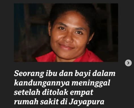 Viral Kisah Pilu Irene Sokoy, Meninggal Bersama Bayi dalam Kandungannya Usai Ditolak 4 Rumah Sakit di Papua