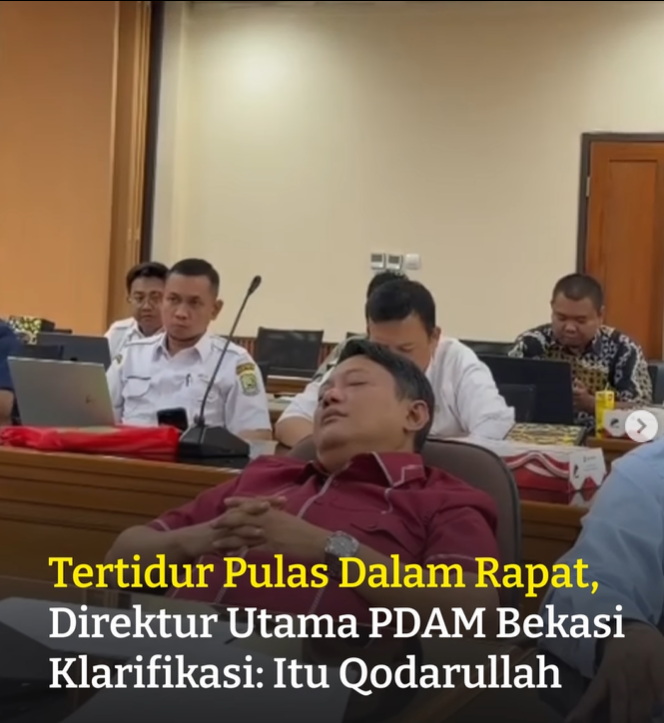 Nyenyak Tidur di Dalam Rapat, Direktur PDAM: Itu Qodarullah
