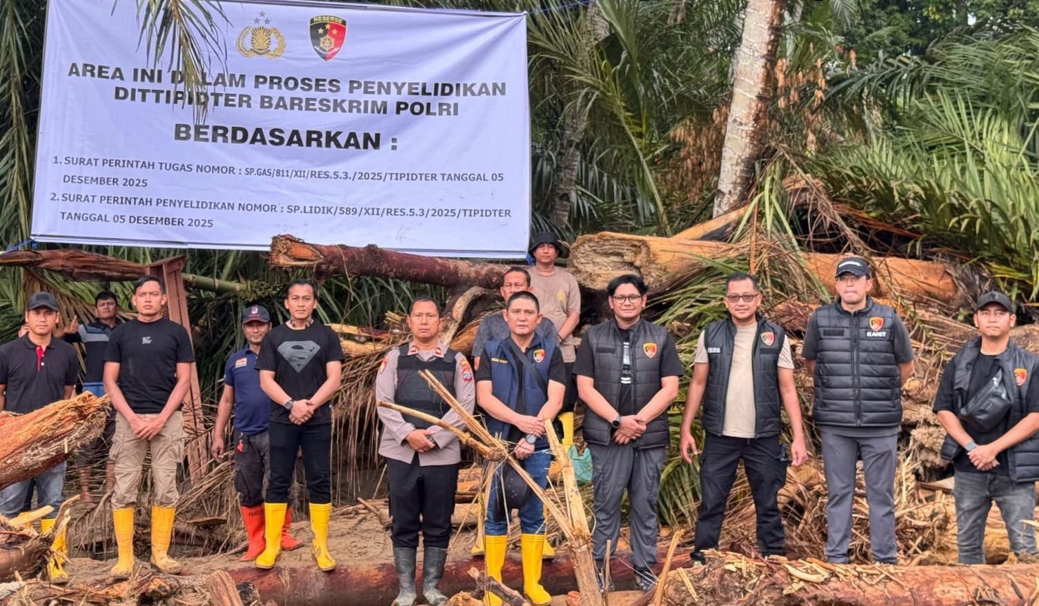 Bareskrim Ungkap Aktivitas Pembalakan Liar di Hulu Sungai Tamiang Aceh