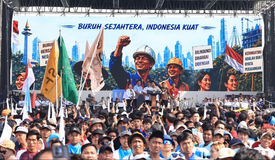 Peringatan May Day di Monas, Jakarta Pusat. (Foto: dok. Polri)