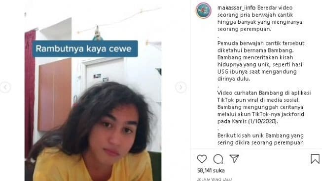 Viral Bambang cowok yang punya paras cantik (Foto: Istimewa) Viral Bambang cowok yang punya paras cantik (Foto: Istimewa)