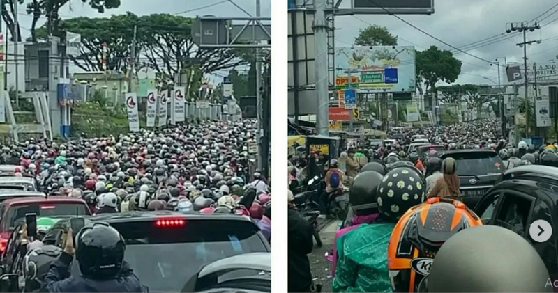 Kepadatan jalur puncak pada MInggu 27 Februari 2022 (Foto:Instagram) Kepadatan jalur puncak pada MInggu 27 Februari 2022 (Foto:Instagram)