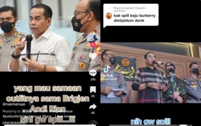 Viral outfit mewah Dirtipidum Bareskrim Polri Brigjen Andi Rian. (Foto: TikTok) Viral outfit mewah Dirtipidum Bareskrim Polri Brigjen Andi Rian. (Foto: TikTok)