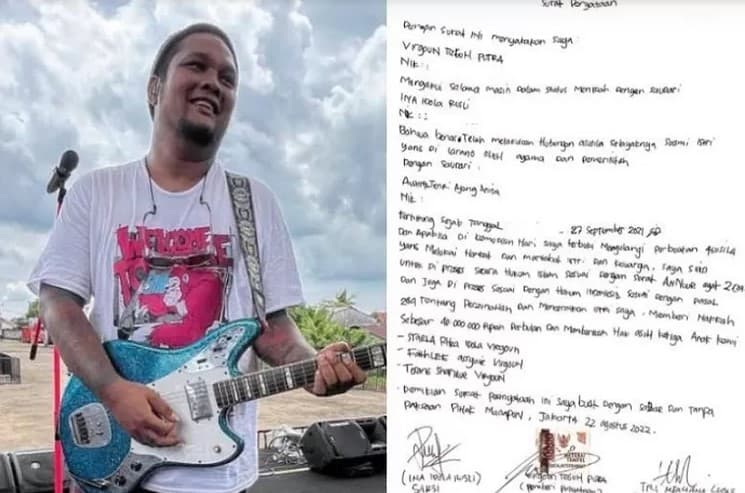 Surat pernyataan Virgoun dibeberkan sang istri, Inara Rusli. Surat pernyataan Virgoun dibeberkan sang istri, Inara Rusli.