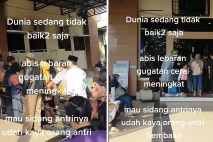 Viral antrean sidang cerai di Pengadilan Agama Cibinong sampai mengular. (Foto: Instagram) Viral antrean sidang cerai di Pengadilan Agama Cibinong sampai mengular. (Foto: Instagram)