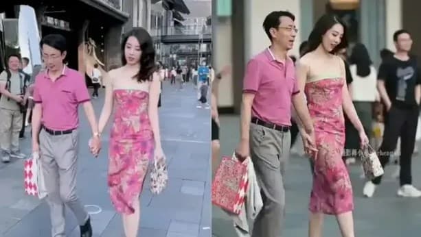 Gaun yang dikenakan wanita simpanan bos China menarik perhatian netizen. (Foto: Douyin) Gaun yang dikenakan wanita simpanan bos China menarik perhatian netizen. (Foto: Douyin)