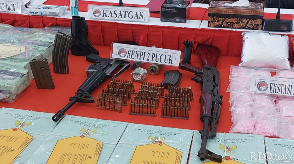 Satgas P3GN Polri ungkap kasus penyelundupan senpi dan sabu dari Thailand (Foto: Hastina/REQnews) Satgas P3GN Polri ungkap kasus penyelundupan senpi dan sabu dari Thailand (Foto: Hastina/REQnews)