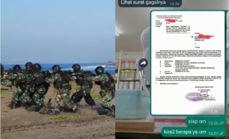 Viral oknum TNI minta uang pelicin Rp 370 juta ke calon siswa. Viral oknum TNI minta uang pelicin Rp 370 juta ke calon siswa.