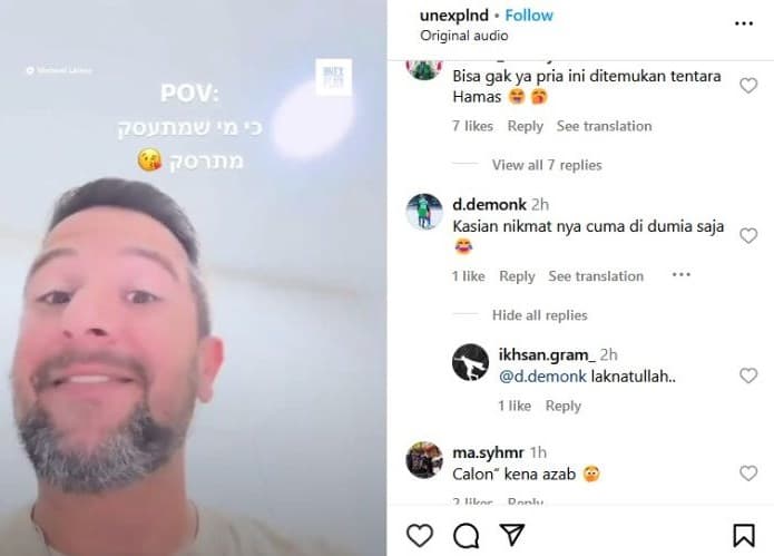Influencer Israel Matanel Laiany banjir kecaman netizen. Influencer Israel Matanel Laiany banjir kecaman netizen.