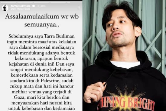 Artis Tarra Budiman minta maaf usai like postingan pro-Israel. Artis Tarra Budiman minta maaf usai like postingan pro-Israel.