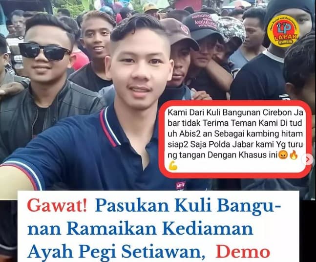 Viral Kuli Bangunan Ramai-ramai Gelar Aksi Protes di Rumah Pegi Setiawan, Sebut Tak Terima Rekannya Dijadikan 'Tumbal' Kasus Vina Cirebon. (Foto: Instagram @jakarta.videos) Viral Kuli Bangunan Ramai-ramai Gelar Aksi Protes di Rumah Pegi Setiawan, Sebut Tak Terima Rekannya Dijadikan 'Tumbal' Kasus Vina Cirebon. (Foto: Instagram @jakarta.videos)