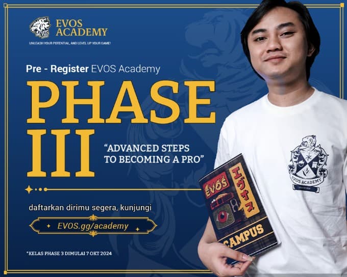 EVOS Academy Fase 3 Resmi Dibuka: Wujudkan Impian Menjadi Pro Player Esports! EVOS Academy Fase 3 Resmi Dibuka: Wujudkan Impian Menjadi Pro Player Esports!