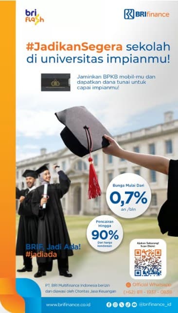 Permudah Akses Fasilitas Dana Tunai, BRI Finance Berikan Promo BRIFlash untuk Capai Impianmu. Permudah Akses Fasilitas Dana Tunai, BRI Finance Berikan Promo BRIFlash untuk Capai Impianmu.