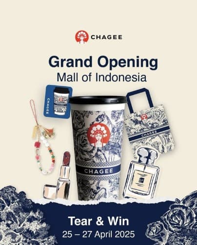 Brand teh asal Tiongkok, CHAGEE kini hadir di Mall of Indonesia. Brand teh asal Tiongkok, CHAGEE kini hadir di Mall of Indonesia.