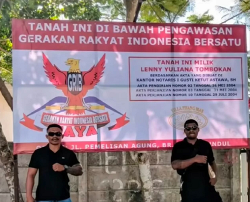 GRIB Jaga Lahan Sengketa di Bali (Foto:Istimewa) GRIB Jaga Lahan Sengketa di Bali (Foto:Istimewa)